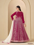 Anaita Magenta Velvet Anarkali Suits With Heavy Embroidery Work - Distacart