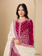 Anaita Magenta Velvet Anarkali Suits With Heavy Embroidery Work - Distacart