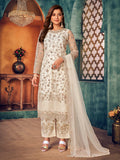 Myra Off White Heavy Embroidered Pant Style Suit