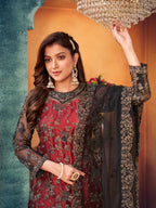 Myra Black Heavy Embroidered Pant Style Suit