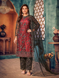 Myra Black Heavy Embroidered Pant Style Suit