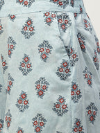 Juniper Women Blue Cambric Printed Asymmetric Clothing Set - Distacart