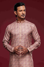 Raivat Ethnic Art Silk Digital Print Pintux Work Kurta Pajama In Light Pink Colour