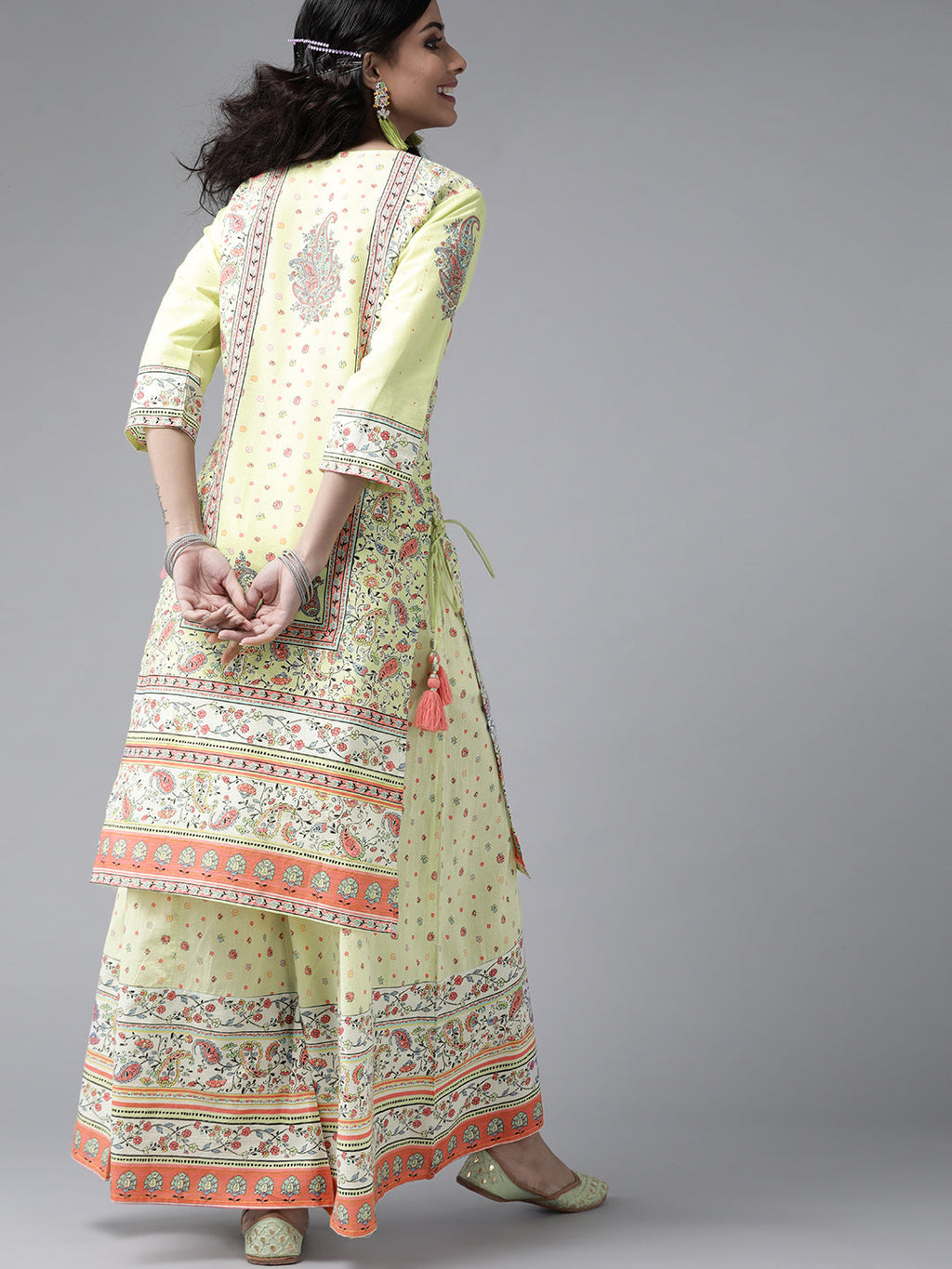 Juniper Women Limegreen Cambric Printed Straight Kurta Sets - Distacart