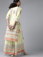 Juniper Women Limegreen Cambric Printed Straight Kurta Sets - Distacart