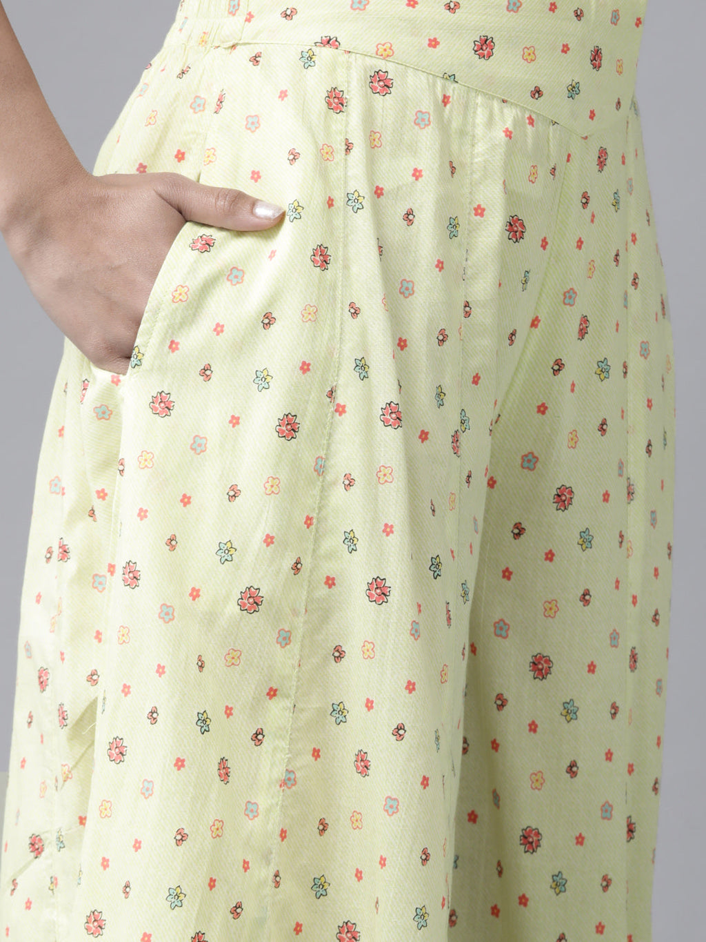 Juniper Women Limegreen Cambric Printed Straight Kurta Sets - Distacart