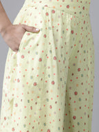 Juniper Women Limegreen Cambric Printed Straight Kurta Sets - Distacart