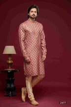 Raivat Ethnic Art Silk Digital Print Pintux Work Kurta Pajama In Pink Colour