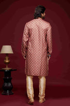 Raivat Ethnic Art Silk Digital Print Pintux Work Kurta Pajama In Pink Colour