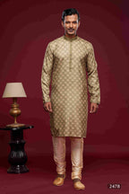 Raivat Ethnic Art Silk Digital Print Pintux Work Kurta Pajama In Light Green Colour