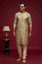Raivat Ethnic Art Silk Digital Print Pintux Work Kurta Pajama In Light Green Colour