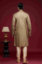 Raivat Ethnic Art Silk Digital Print Pintux Work Kurta Pajama In Light Green Colour