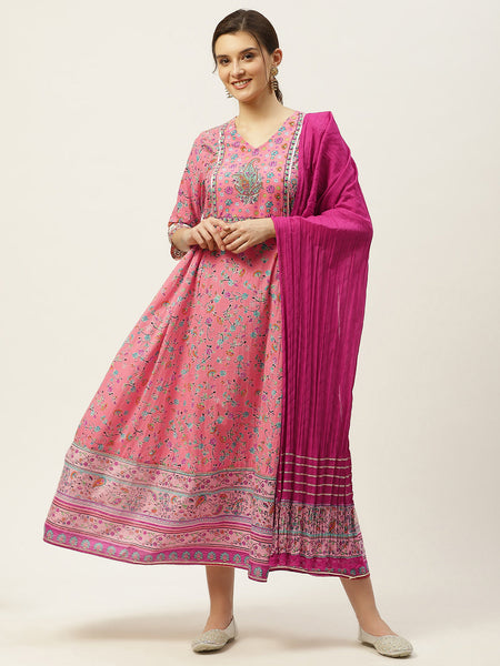 Juniper Womens Coral Cambric Printed Maxi Dress