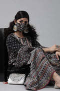 Juniper Women's Black Cambric Printed High-Low Kurta Sets - Distacart