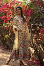 Juniper Women Beige Cambric Printed Flared Dress - Distacart