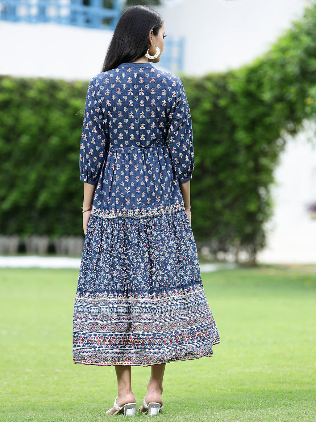 Juniper Womens Indigo Cambric Printed Dress - Distacart