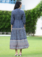 Juniper Womens Indigo Cambric Printed Dress - Distacart