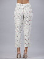 Juniper Coral Cotton Flex Printed Straight Pants - Distacart