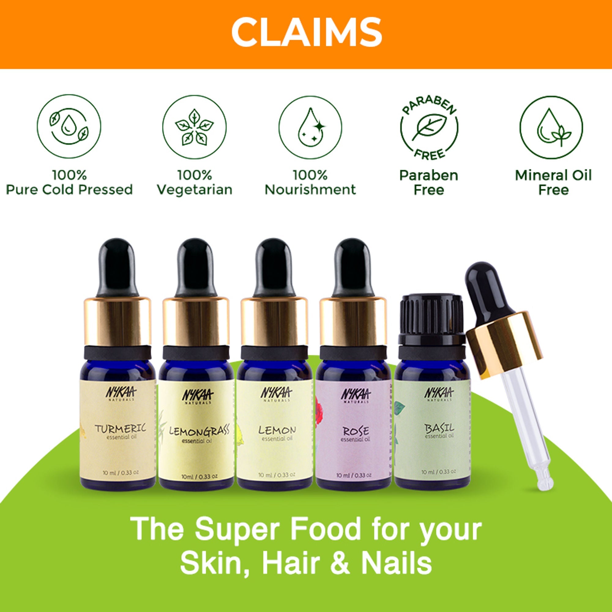 Nykaa Naturals - Orange Essential Oil For De-Tanning & Glowing Skin - 100% Natural