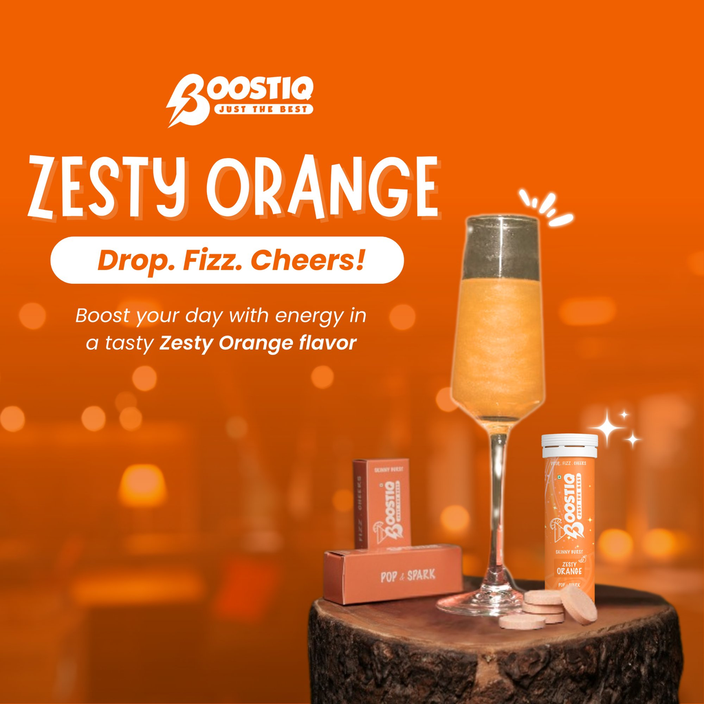 BOOSTIQ Pop & Spark Effervescent Tablets - Zesty Orange