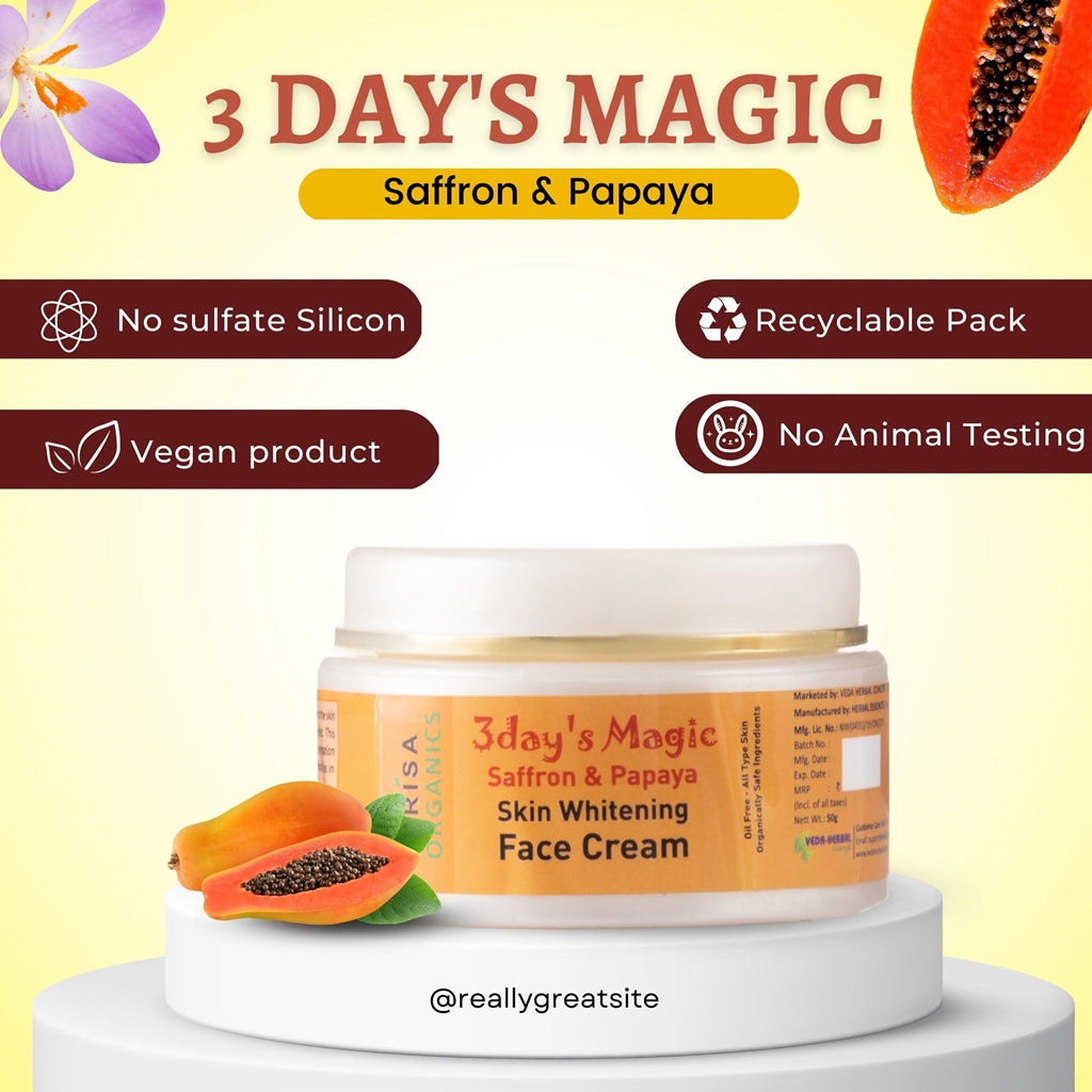 Prisa Organics 3 Day's Magic Face Cream - Distacart