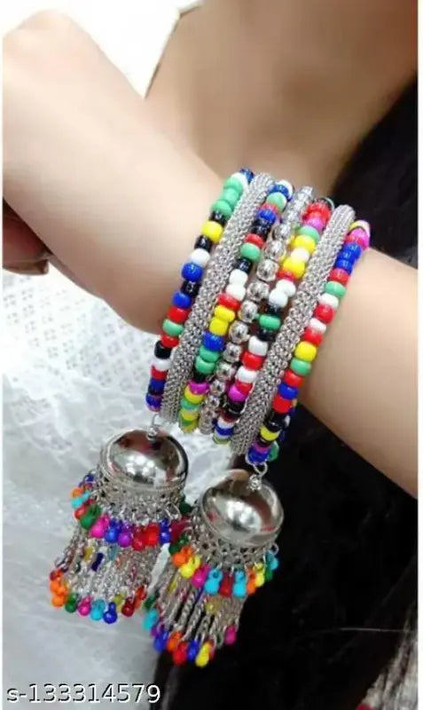 Tehzeeb Creations Women's Multi Colour Oxidised Openable Bangle - Distacart