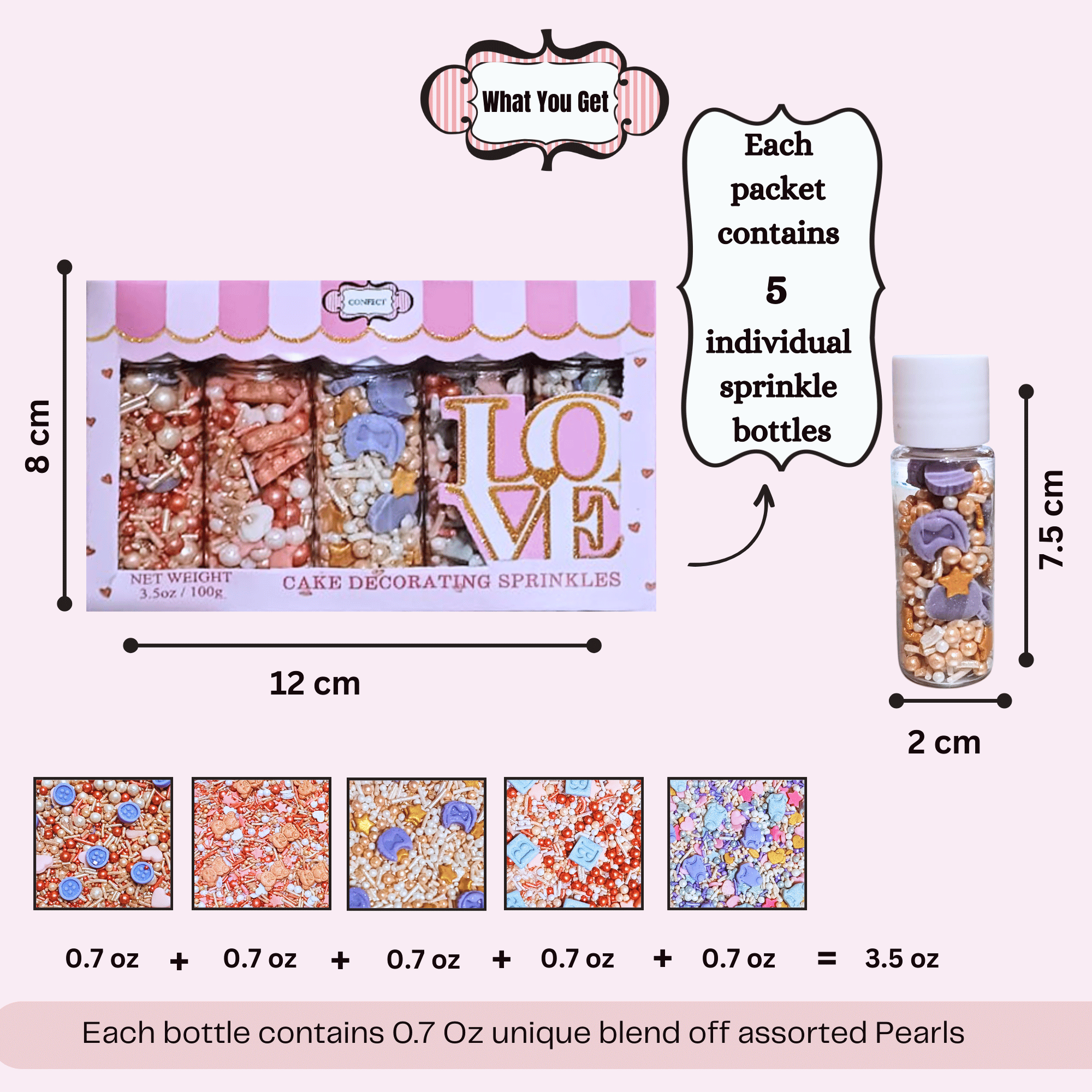 confect girls baby shower sprinkles edible sprinkles pack of 5 baby shower 20