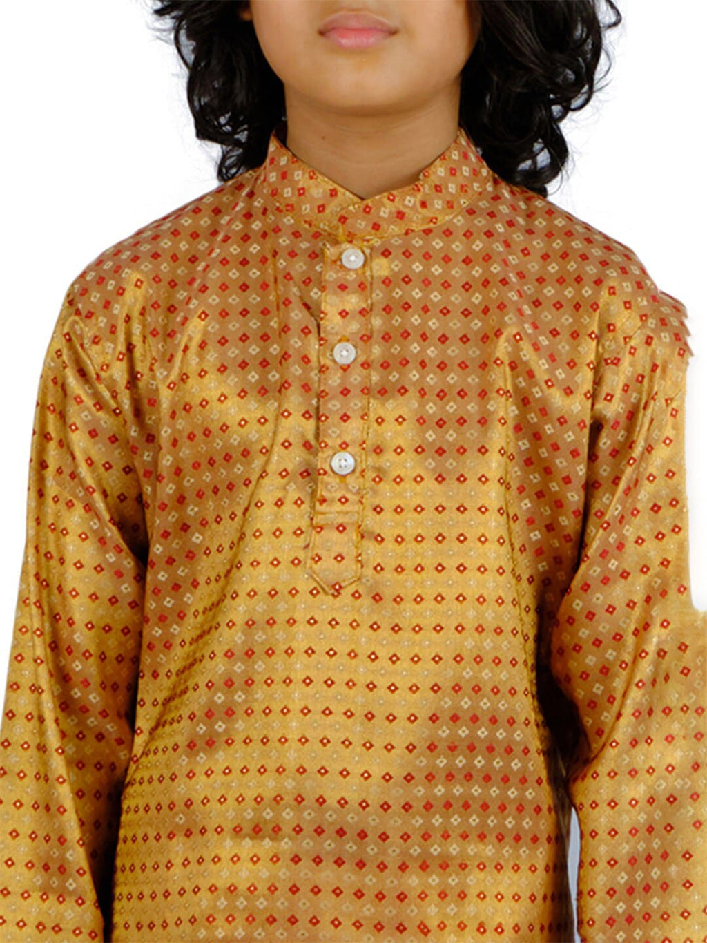 Sethukrishna Boys Red Printed Kurta with Dhoti Pants