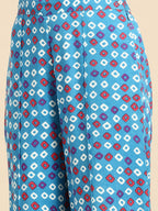 Sangria Women Bandhani Printed Kurta with Palazzos & Scarf