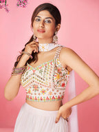Myra White Georgette Designer Lehenga