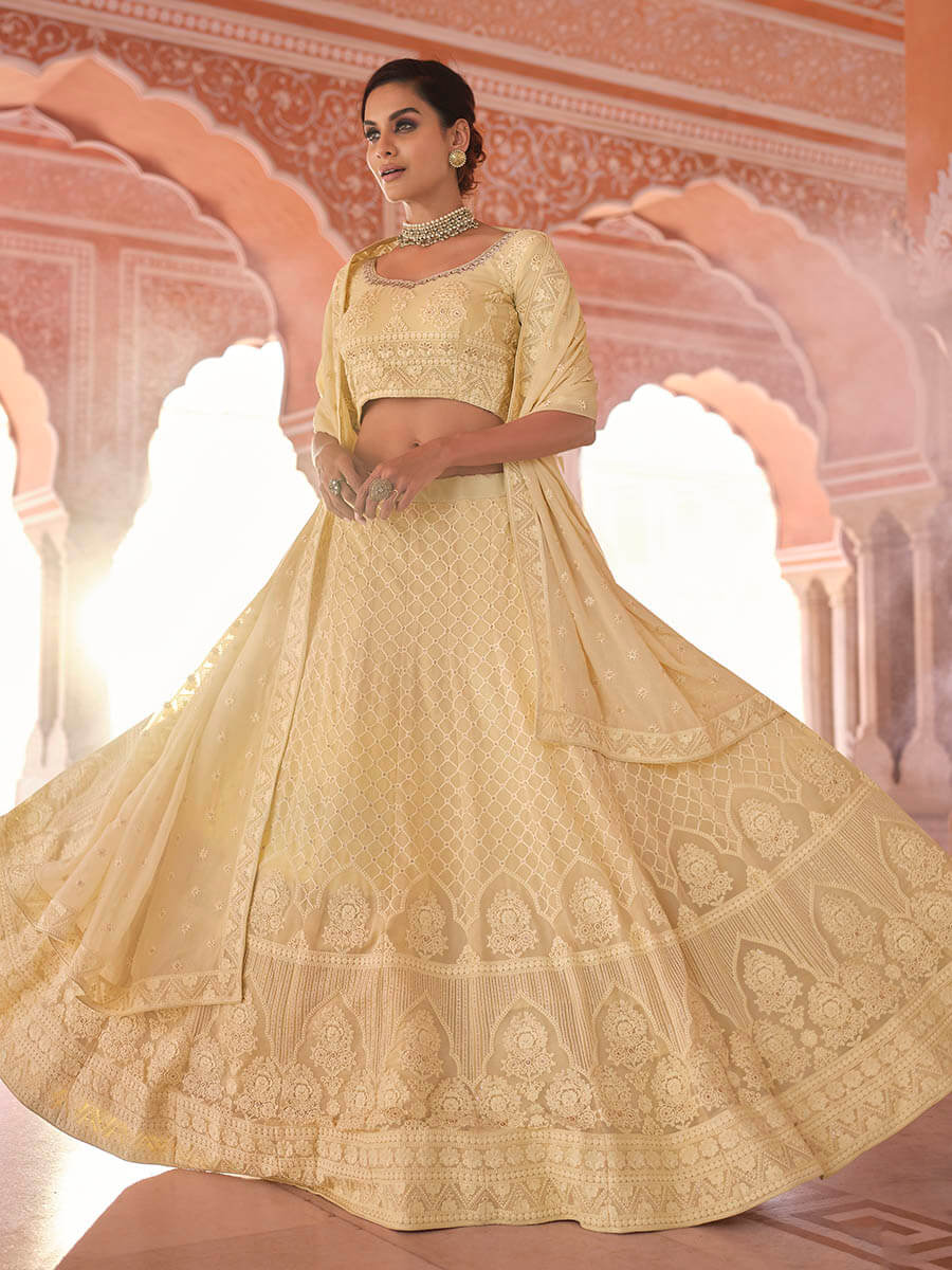 Myra Off White Embroidered Designer Lehenga Choli