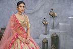 Kesar Fab Chiku Organza Embroidered Lehenga