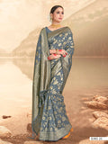Vardha Steel Grey Woven Banarasi Saree