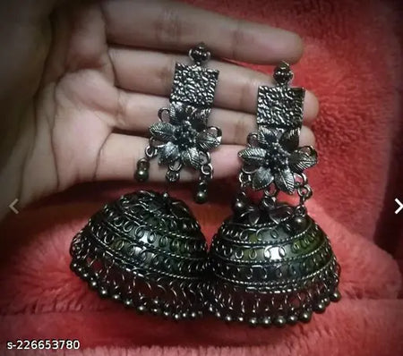 Tehzeeb Creations Women's Antique Colour Oxidised Earrings