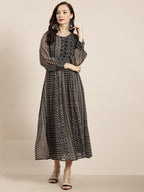 Juniper Womens Black Chiffon Printed Maxi Dress - Distacart