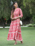 Juniper Womens Peach Floral Motifs Printed Maxi Dress - Distacart