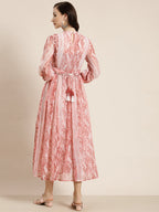 Juniper Womens Peach Chiffon Digital Printed Maxi Dress - Distacart