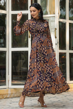 Juniper Women's Multi Chiffon Printed Flared Dress - Distacart