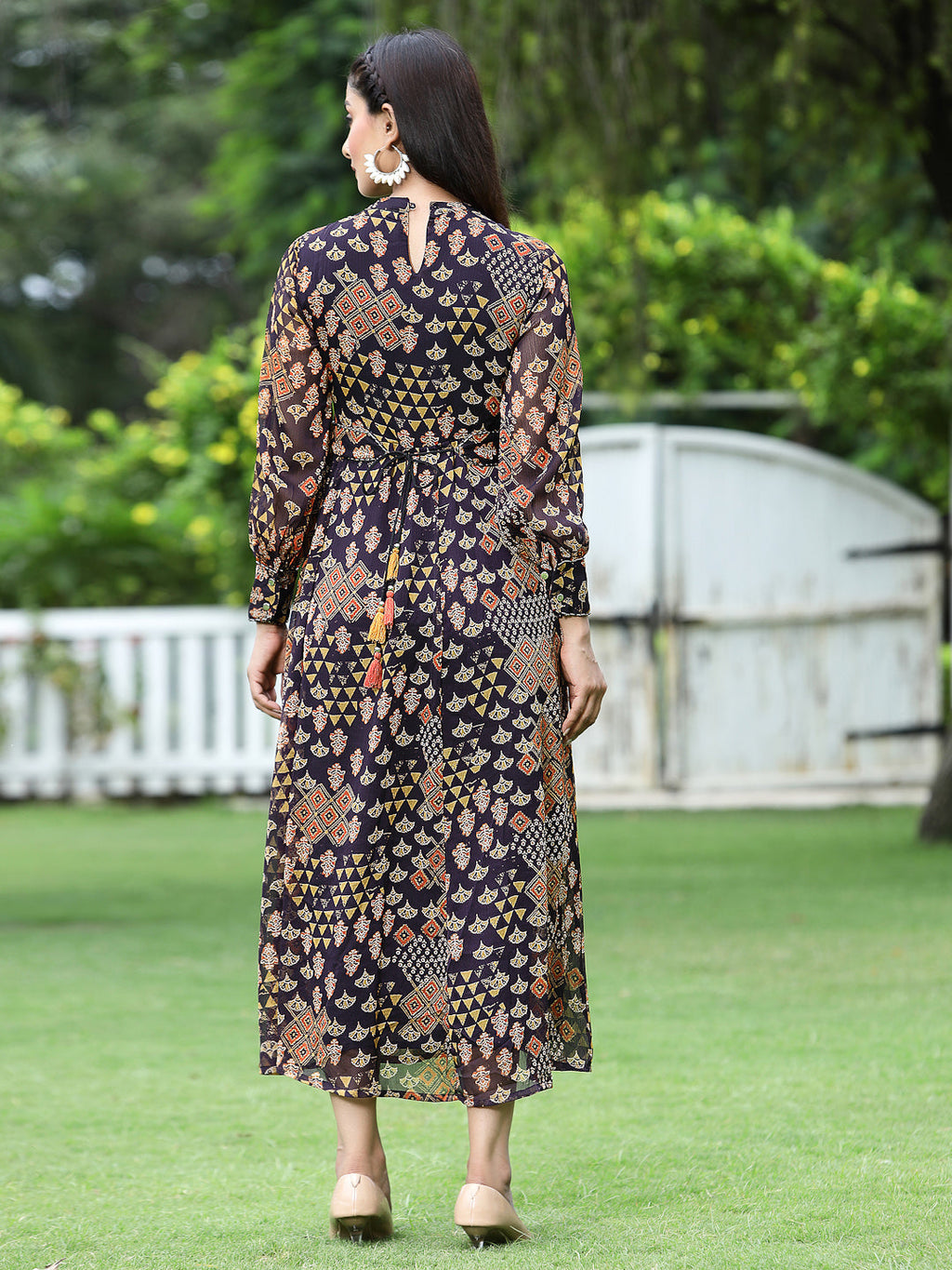 Juniper Womens Multi Chiffon Digital Printed Maxi Dress - Distacart