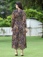 Juniper Womens Multi Chiffon Digital Printed Maxi Dress - Distacart