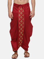 Sethukrishna Men Maroon Embroidered Dhotipants - Distacart
