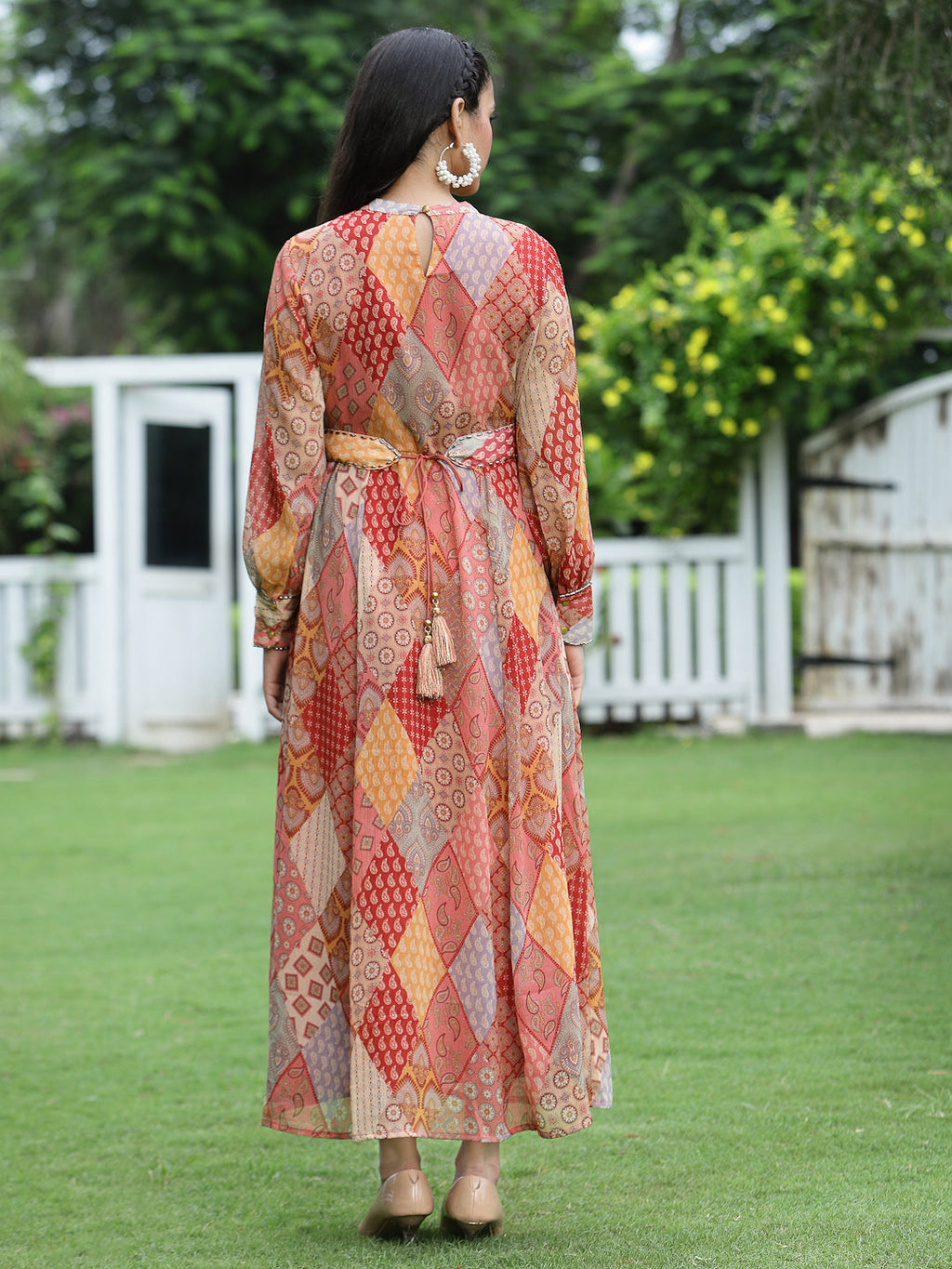 Juniper Womens Maroon Multi Chiffon Digital Printed Maxi Dress - Distacart