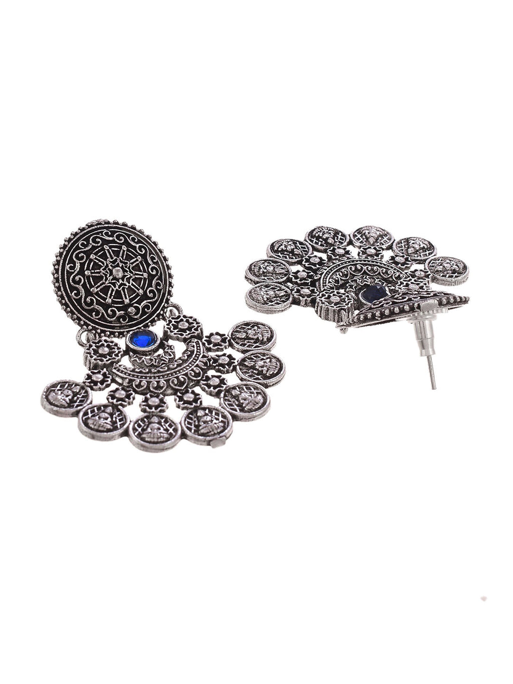 Shoshaa Silver-Toned Classic Chandbalis Earrings - Distacart