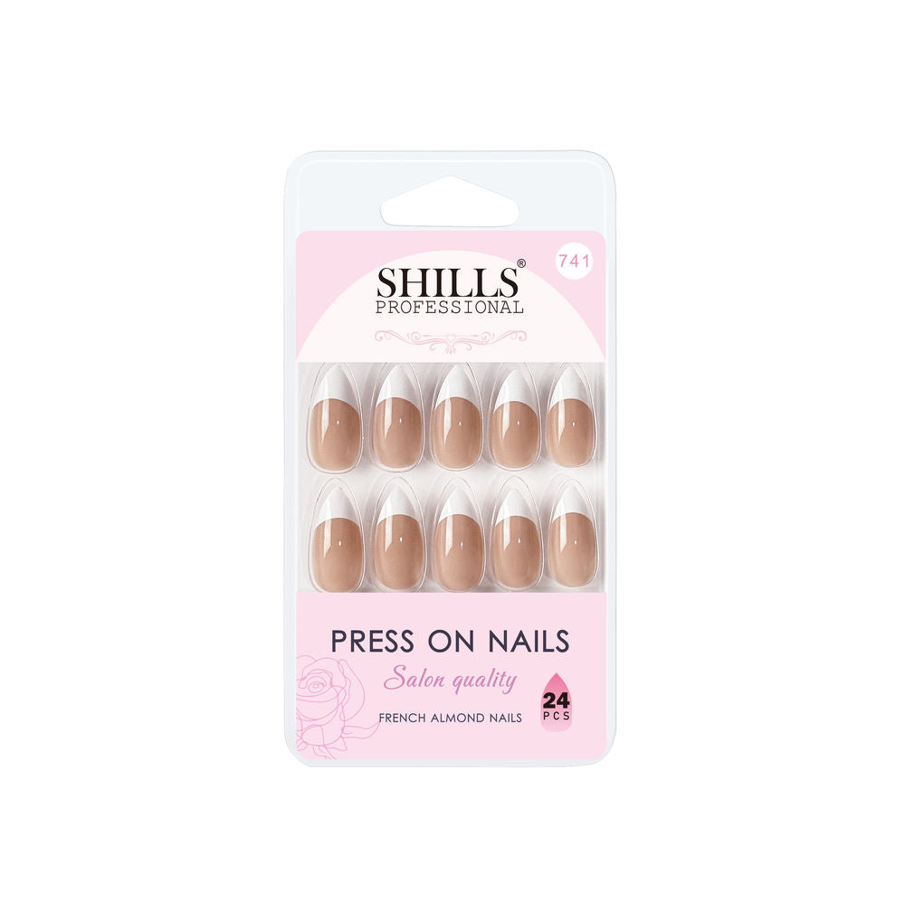 shills professional reusable press on nails french almond spn741