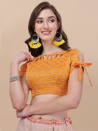 Lorenvalley Fashion Peach Brocade Fabric Lehenga & Unstitched Blouse With Dupatta