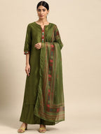 All About You Floral Yoke Design Regular Kurta with Palazzos & Dupatta