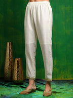 Sequinned Embroidered Silk Blend Kurta With Pant & Embroidered Dupatta, White - Hiral Fashion