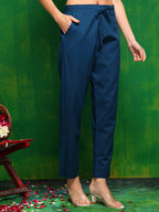 Bandhani Printed And Embroidered Kurta With Pant & Dupatta, Blue - Hiral Fashion - Distacart
