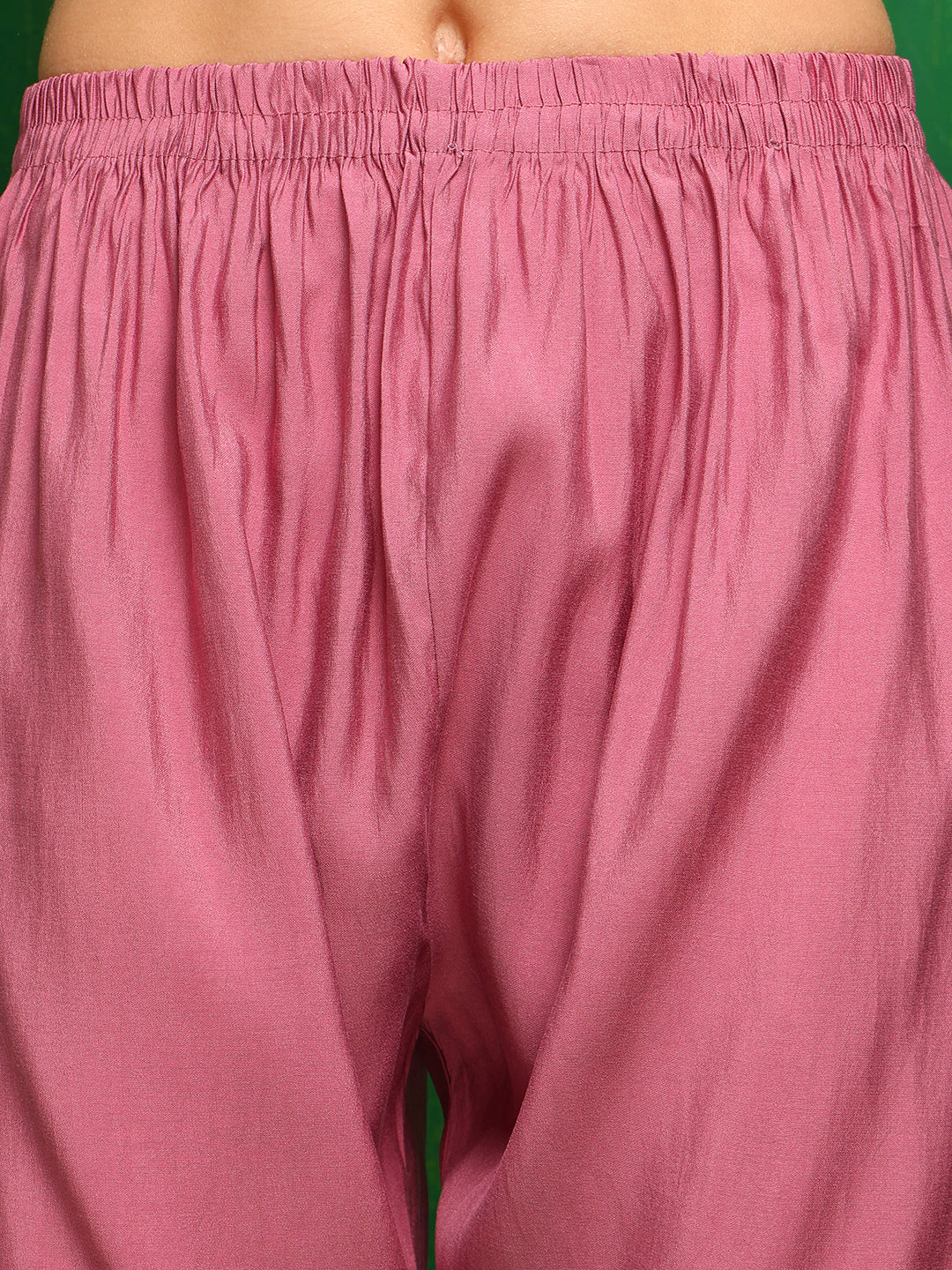 Artificial Flower & Lace Detailing Kurta With Pant & Dupatta, Pink - Hiral Fashion - Distacart