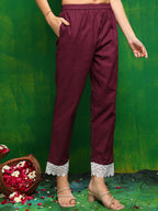 Pakistani Printed Kurta With Pant & Dupatta, Pink - Hiral Fashion